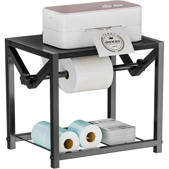 Bybiment Label Holder for Rolls and Fanfold Labels, Wooden Metal ...