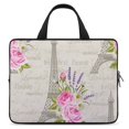 Bybiment Laptop Bag 17 Inch, Floral Pattern Eiffel Towers Waterproof