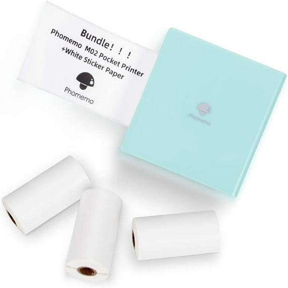 Bybiment M02 Sticker Printer Bluetooth Thermal Printer with 3 Rolls ...