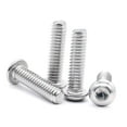 thumbnail image 1 of Bybiment M6-1.0x30mm Button Cap Screw, M6 30mm Metric Screws, Hex Drive Bolts, Steel, Full Thread, Bright , Coarse Thread (M6x30mm, 30 Pieces), 1 of 7