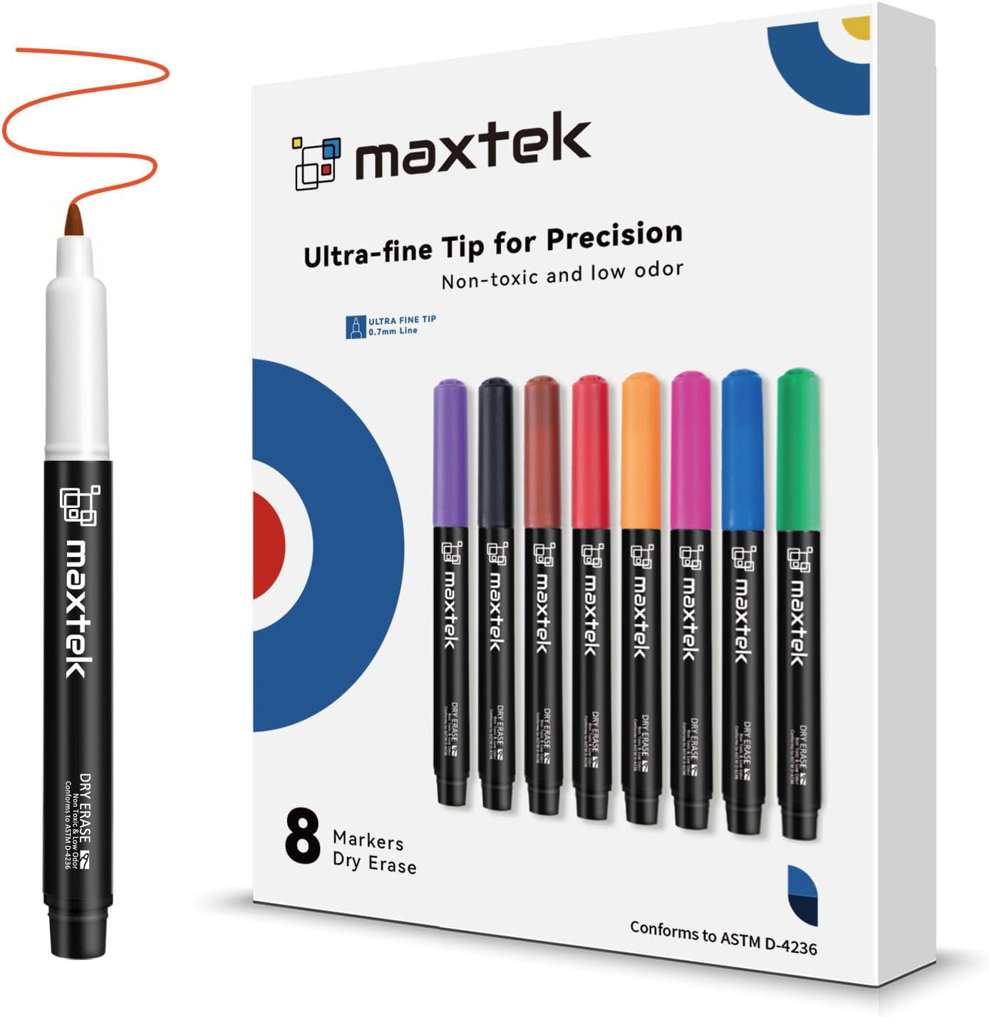 Bybiment Markers Fine Tip, Assorted Colors, Low Odor, Classroom Take ...