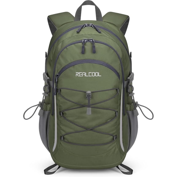 RealCool Hiking Backpack for Men Women,20L Lightweight Waterproof Travel Camping Backpack Hiking Daypack for Cycling Running Army Green