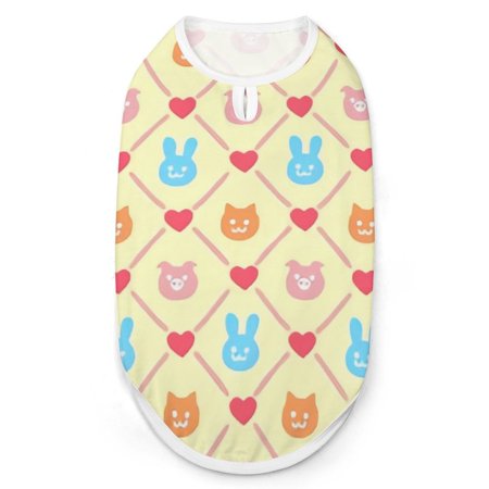 Bybiment Pet Dog Shirts, Awesome Pattern Cute Rabbits Cat Puppy Vest Clothes, Breathable Sleeveless Doggy Tank Top Outfit, L