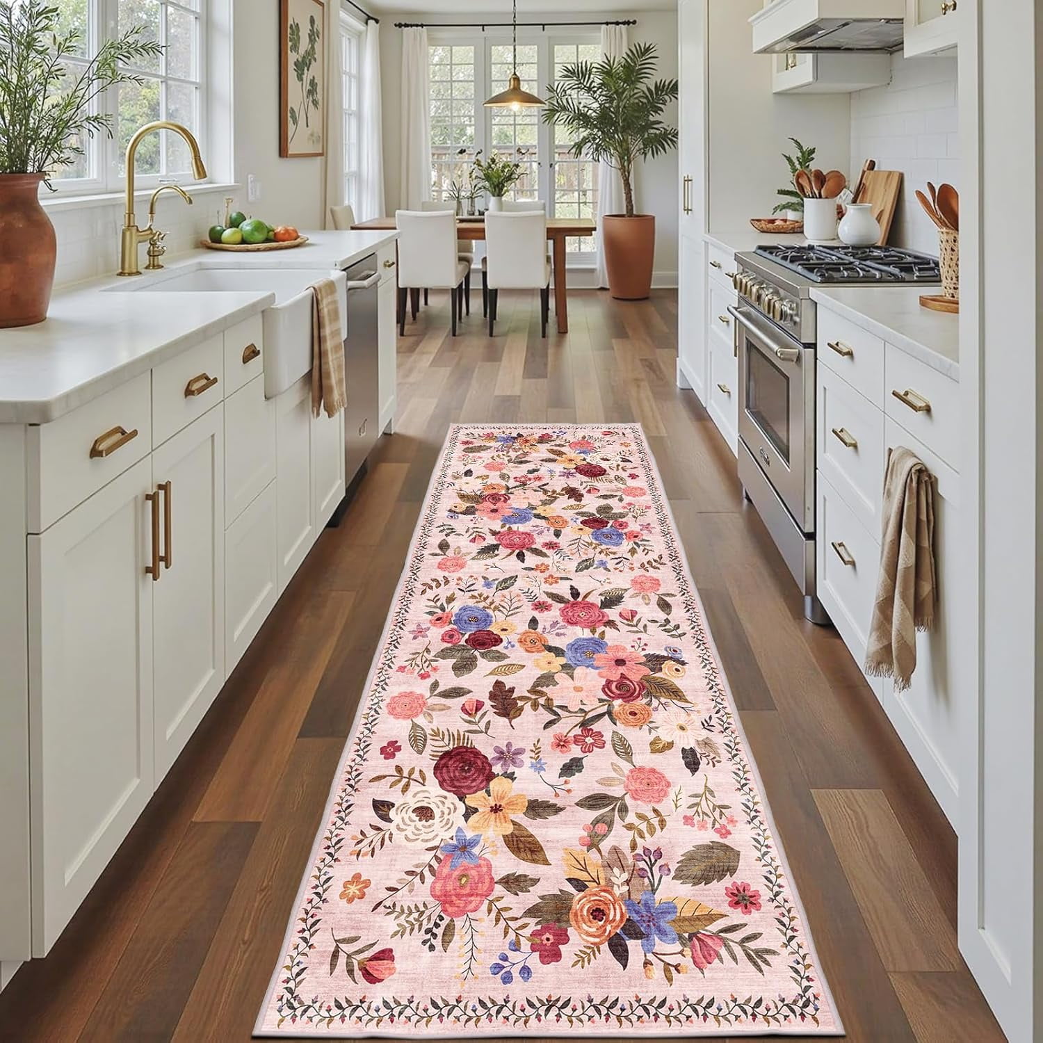 Bybiment Rug for Hallways Beige Kitchen Rug 2x8, Washable Rugs with ...