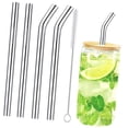 thumbnail image 1 of Bybiment Steel Straws, 12 Pack 8.5" 10.5" Metal Straws 0.24" for 20 oz - 32 oz Tumblers, Long Drinking Straws with Cleaning for Coffee, Smoothies,, 1 of 7