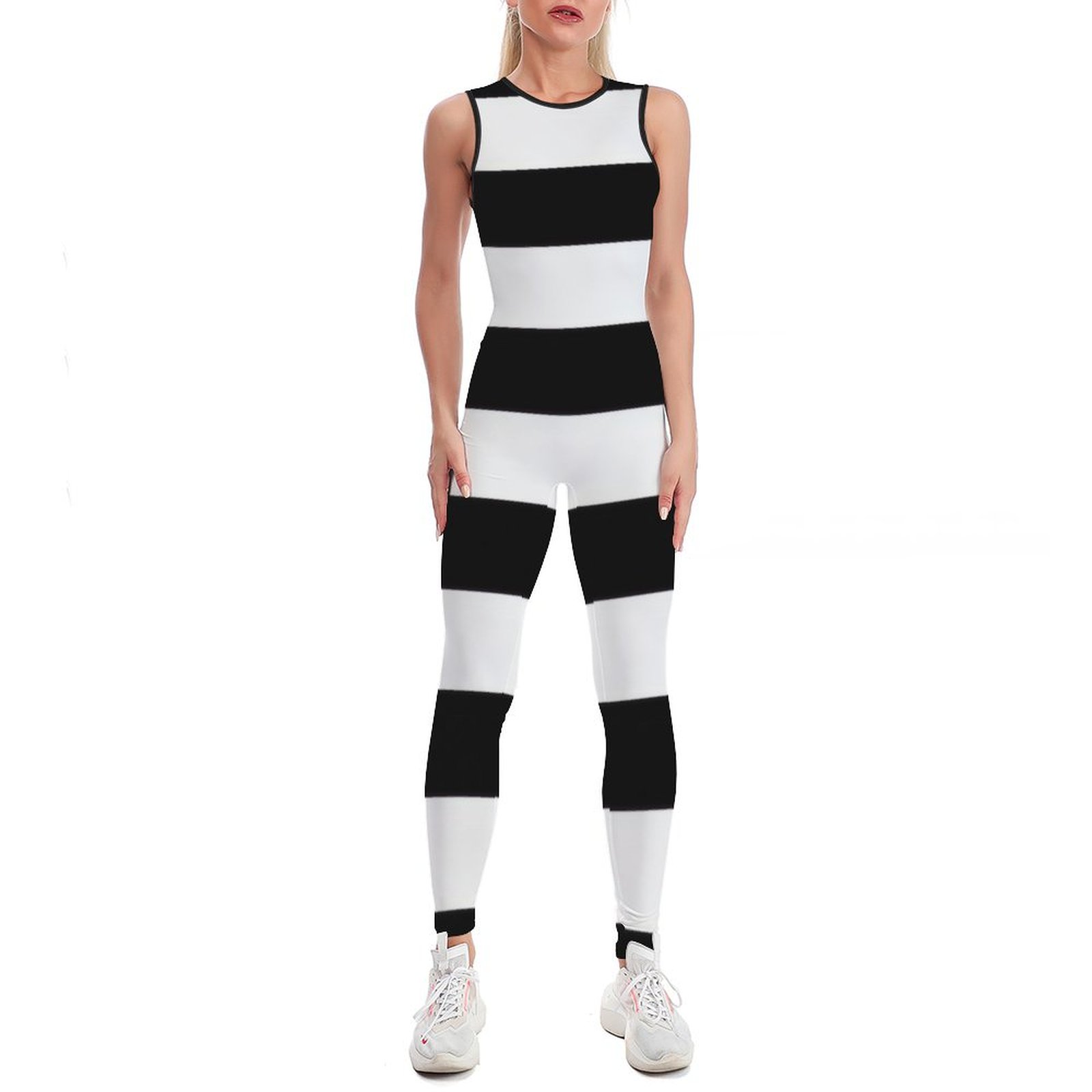 Bybiment Striped Pattern Horizontal Line Womens Workout Jumpsuits Women