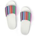 Bybiment Stylish White Slides for Women Men, Mexican Rug Pattern Serape