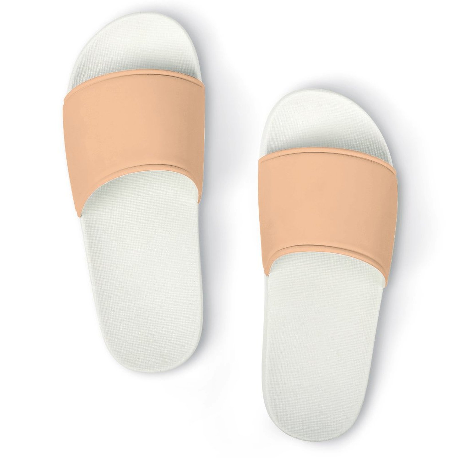 Bybiment Stylish White Slides for Women Men, Light Pink Solid Color