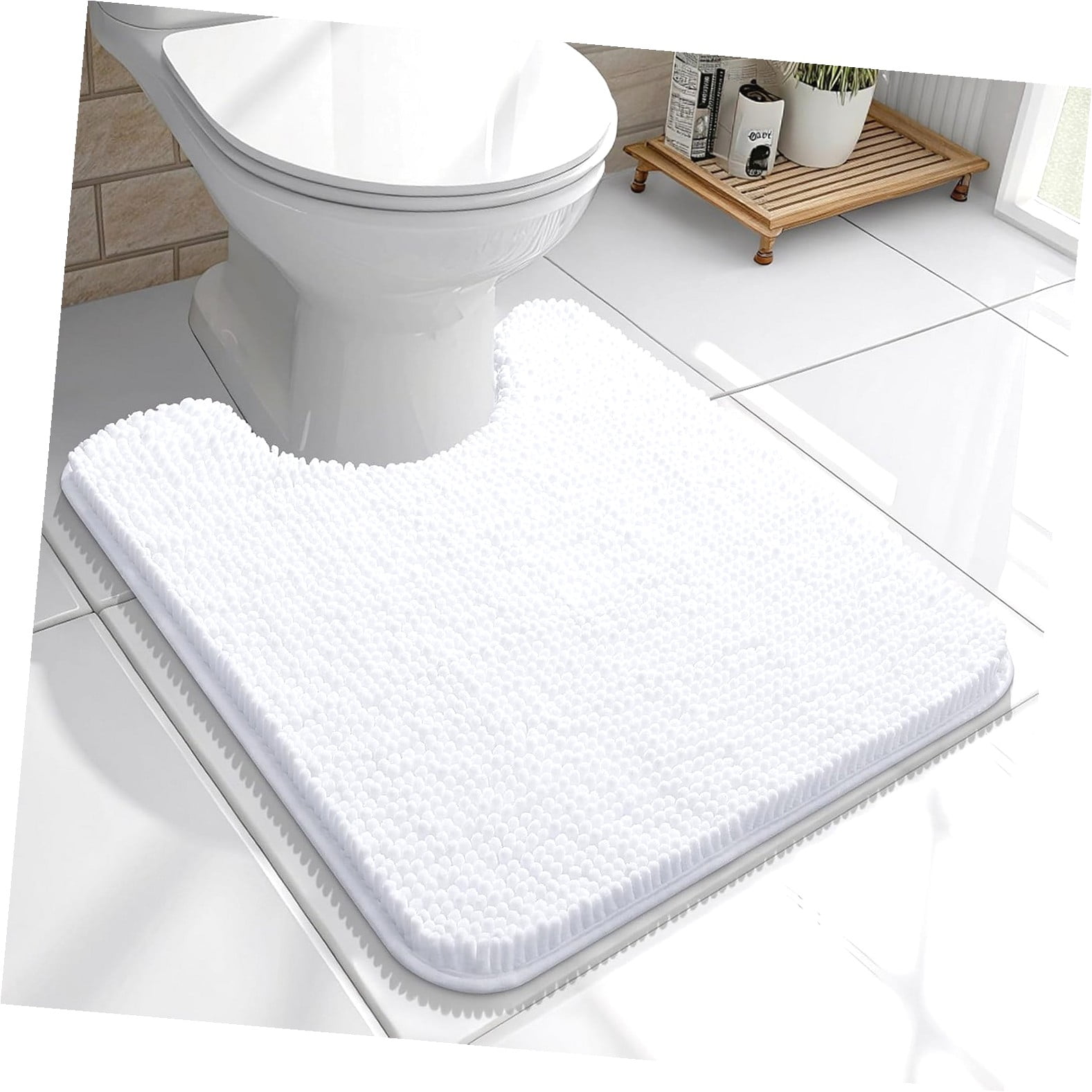 Bybiment Toilet Rugs -Shaped 20x20, Extra Soft Absorbent Chenille ...