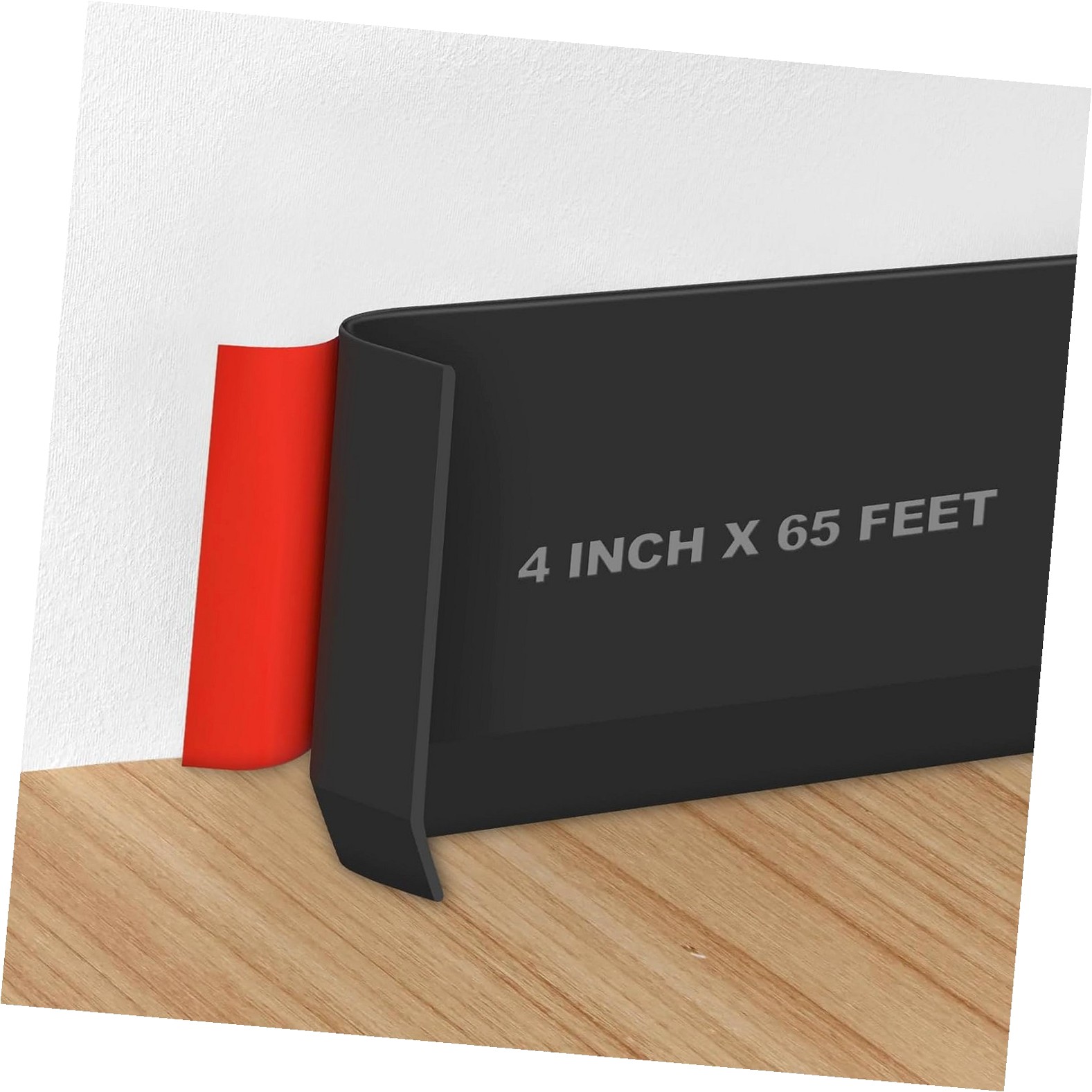 4 Inch Kick Baseboard Bybiment Wall Baseboard 4 Inch 40 Feet, Flexible Self-Adhesive Rubber ...