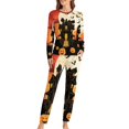 Bybiment Women's Pajama Set Soft, Halloween full moon night