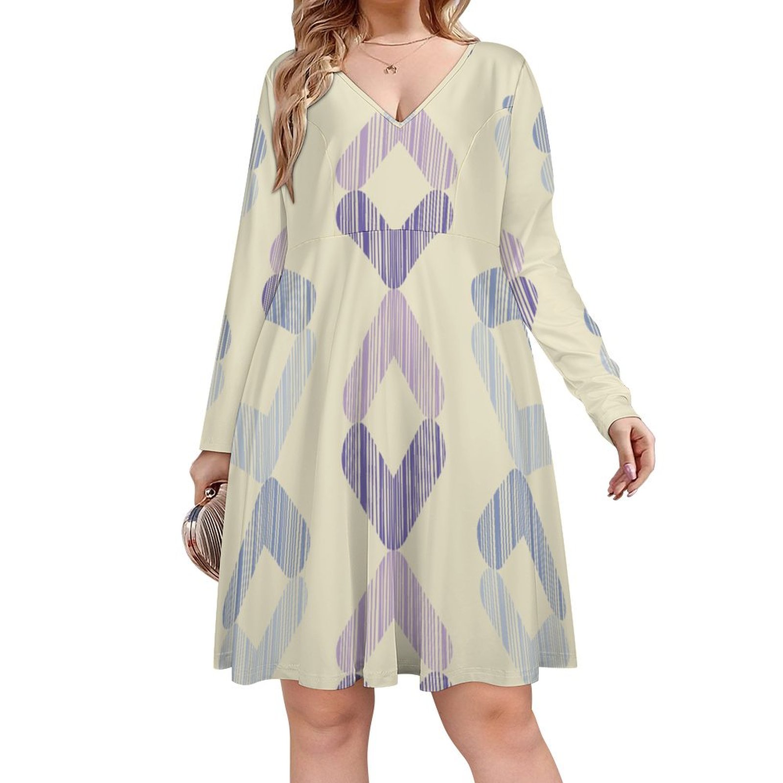 Bybiment Women's Plus Size Midi Dresses, Geometric Pattern Summer