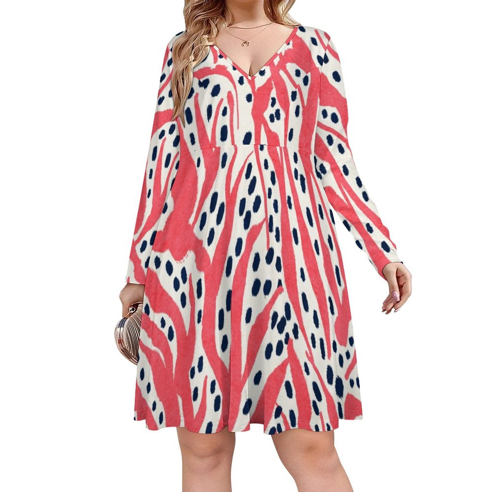 Bybiment Women's Plus Size Midi Dresses, Watercolor Pattern Drawing