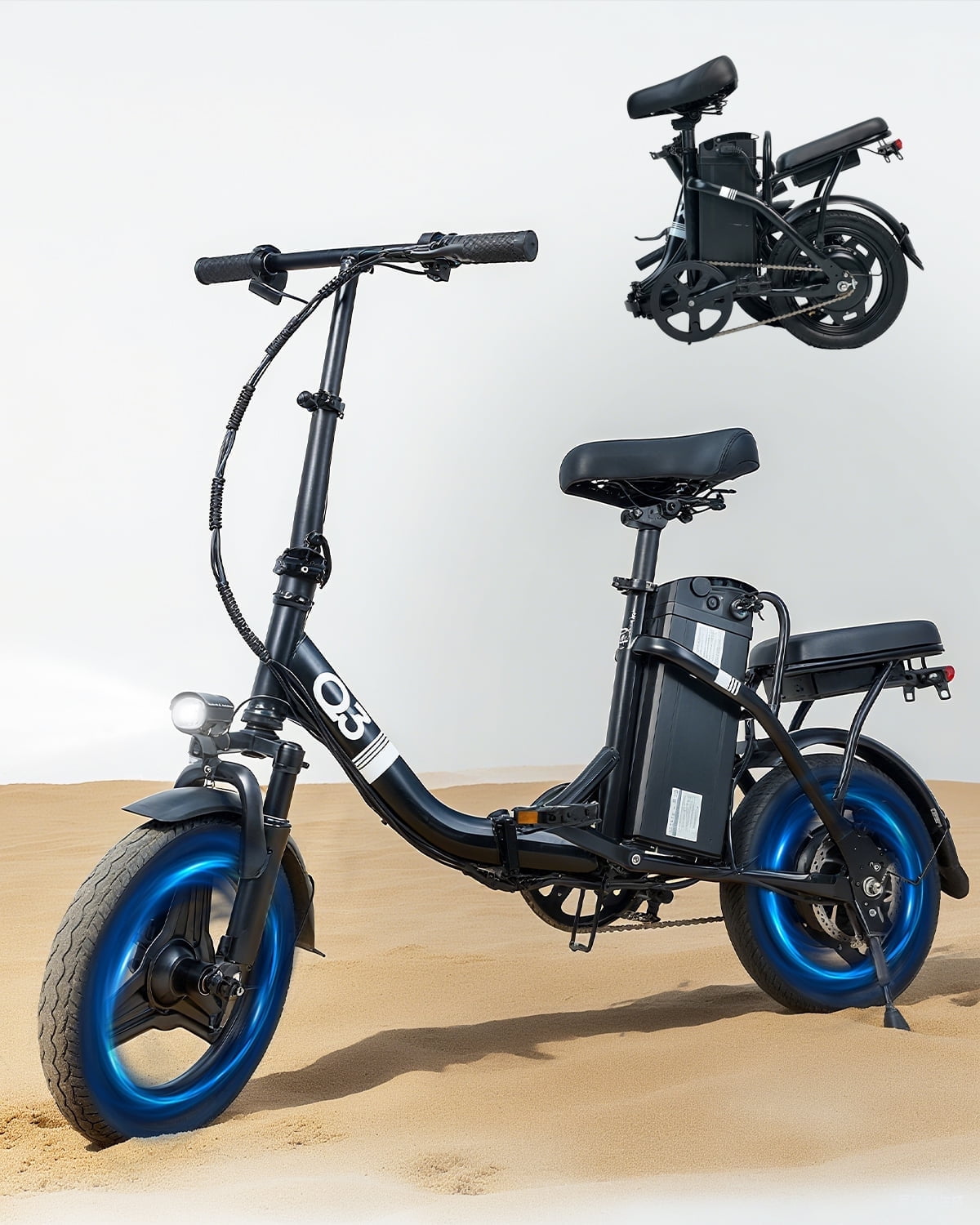 Bycyla Electric Bike for Adults,500W Peak Motor,20 MPH Folding Ebike,14" Adult Electric Bicycles with Multi-Shock Absorption,48V 13Ah Removable Battery,UL 2849 Certified,Commuter Electric Bicycle