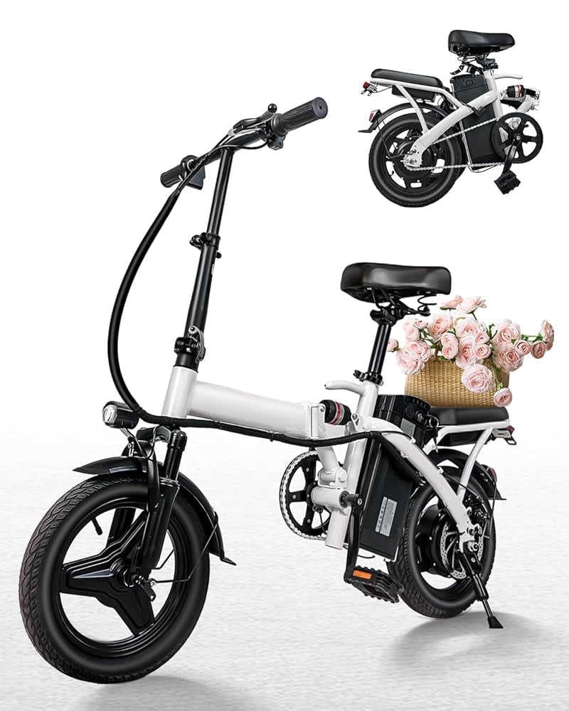 Bycyla Electric Bike for Adults, Ebike,14" Folding Electric Bike 500W Motor,576Wh Built-in Battery 20MPH,20+Miles,Multi-Shock Absorption,Commuter City E-Bike,E Bike with Front Suspension,UL2849