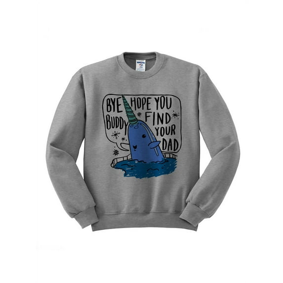 Bye Buddy Christmas Sweatshirt Large Grey