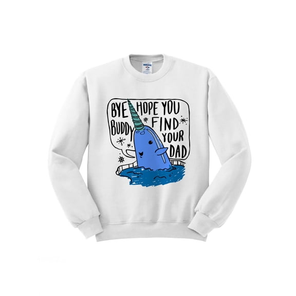 Bye Buddy Christmas Sweatshirt Large White