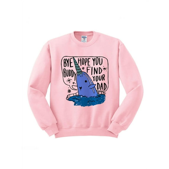 Bye Buddy Christmas Sweatshirt Small Pink