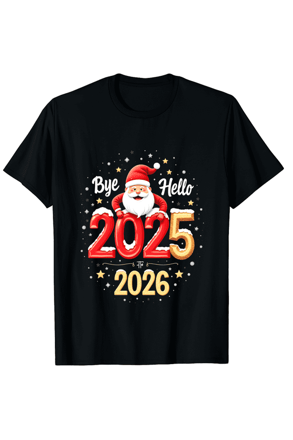 Bye Bye 2025 Hello 2026 Christmas Santa New Year Men Women T-Shirt