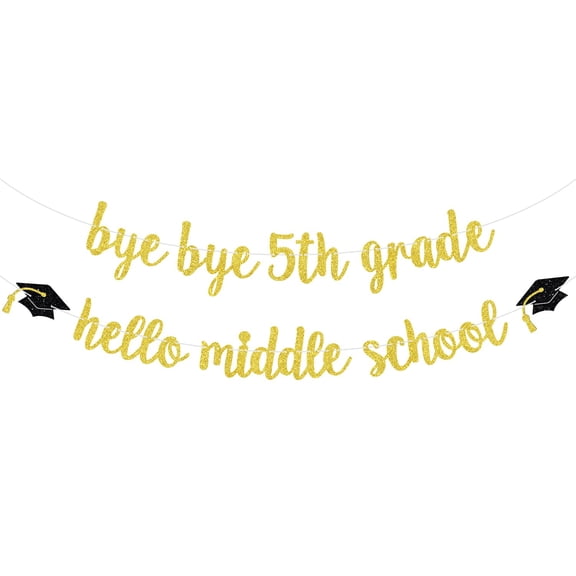 Bye Bye 5th Grade Hello Middle School Banner, Peace Out 5th Grade, Next Stop Middle School, Elementary School Graduation Party Decorations