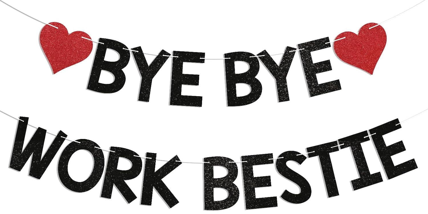Bye Bye Work Bestie Banner - Goodbye Coworkers Sign, Going Away ...