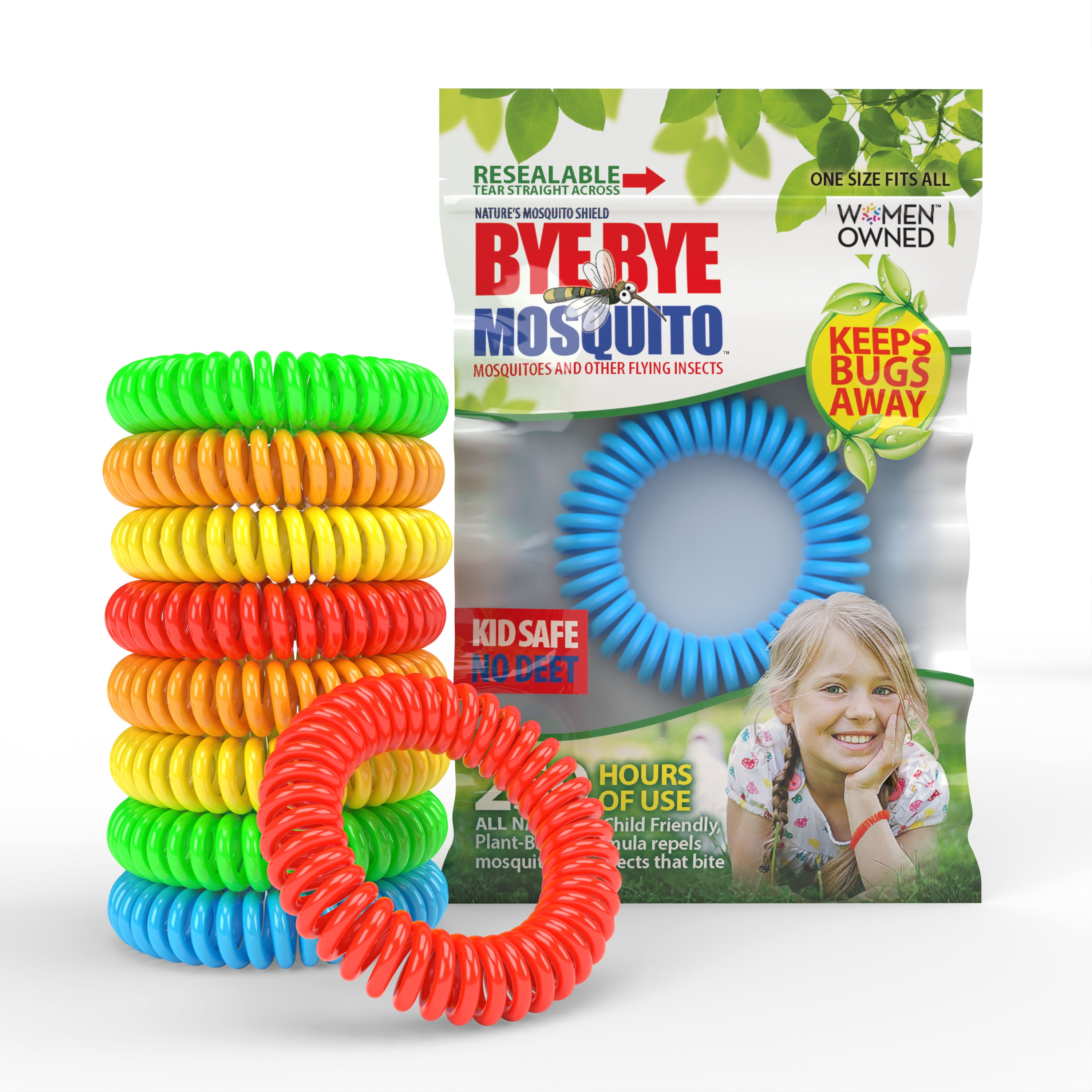 Bye Bye Mosquito Bracelets 10 Pack Individually Wrapped, Waterproof