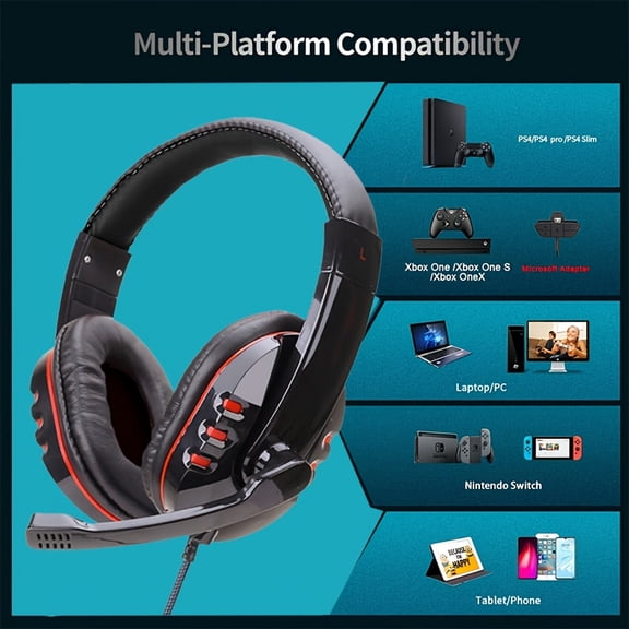 Byeeel Wired Computer Headphones, Heat And Humidity Sponge, 180 ° Rotatable Pointing Microphone, Suitable for Use In PS4/computer/laptop/mobile Phone Calls And Games