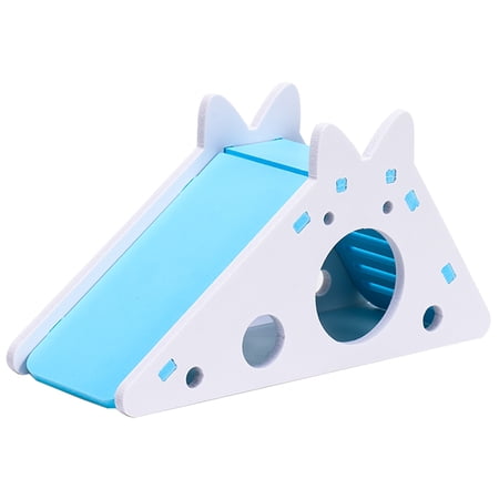 Byepica Pet Hamster Hideout House with Ladder Slide DIY Hamster Cage Decoration Wooden Hamsters Hut Exercise Toys for Small Animals