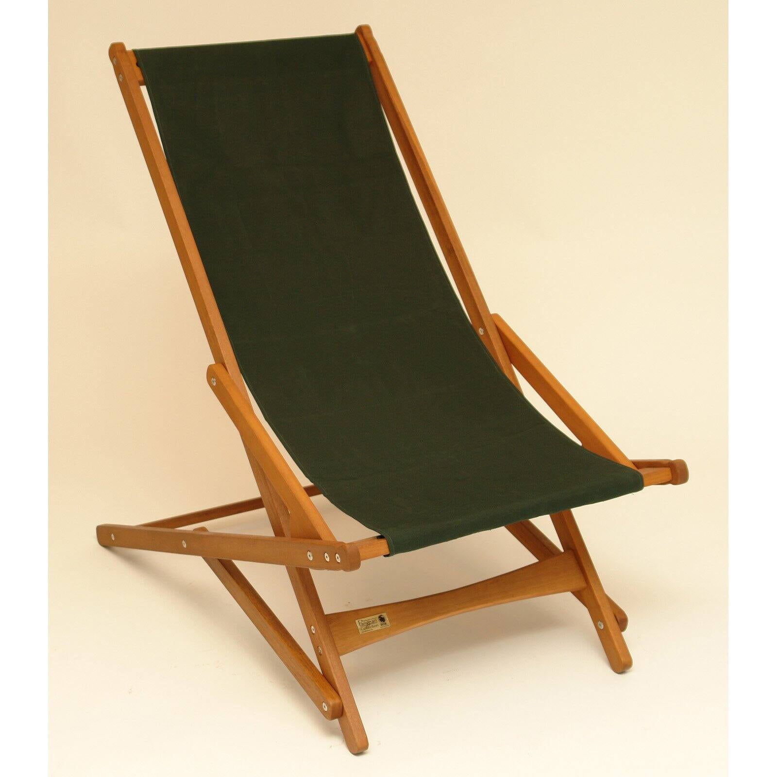 Compact Foldable Keruing Wood Glider Chair in Forest Green