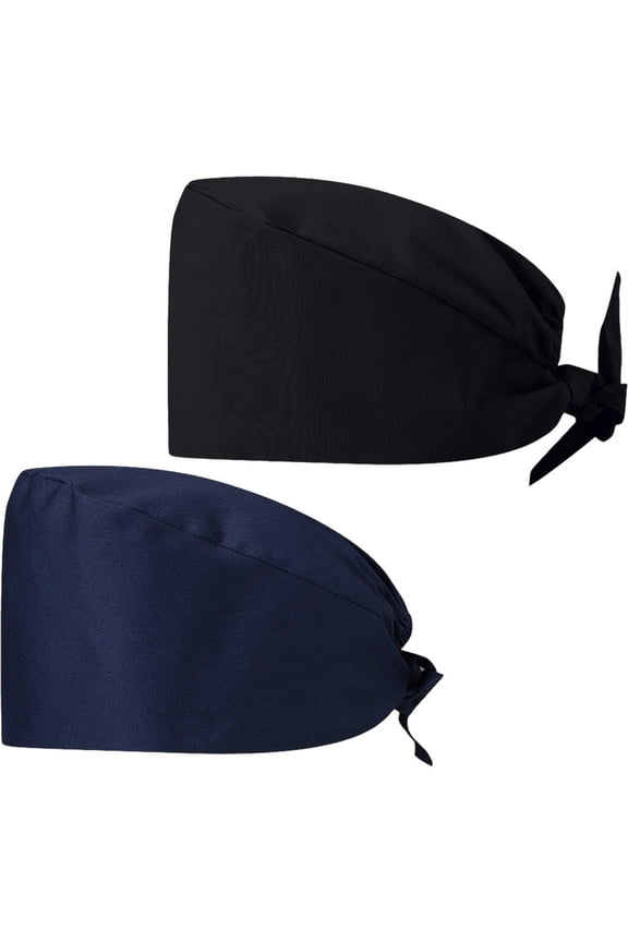 2 Pack Adjustable Bouffant Work Caps Breathable Hair Cover Caps for Cooking Cleaning Salon Use One Size