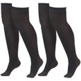 thumbnail image 1 of Byfri 2 Pairs Plus Size Calf Compression Socks Black XL Polyester Spandex Knee High for Women Sports Travel, 1 of 7