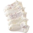 thumbnail image 1 of Byfri 5 Pairs Cartoon Floral Short Socks Polyester Breathable Casual Socks for Women Spring Autumn Style2, 1 of 7