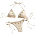 thumbnail image 1 of Byfri Adjustable Halter Triangle Bikini Set, Lightweight Two-Piece Swimsuit for Women Summer Vacation, Beige L, 1 of 4
