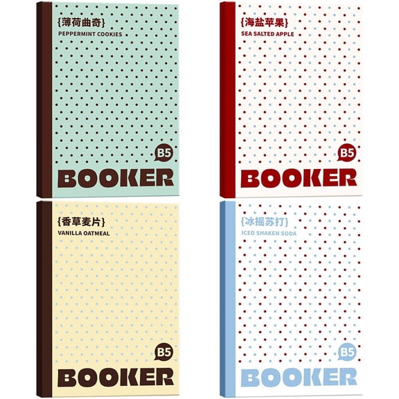 Byfri B5 Tearable Lined Notebook Pre-Punched Loose Leaf Paper Pad 25x17cm 4Pcs