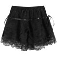 thumbnail image 1 of Byfri Black Bow Lace Layered Ruffle Bloomers Shorts Women's Casual Safety Shorts One Size, 1 of 7