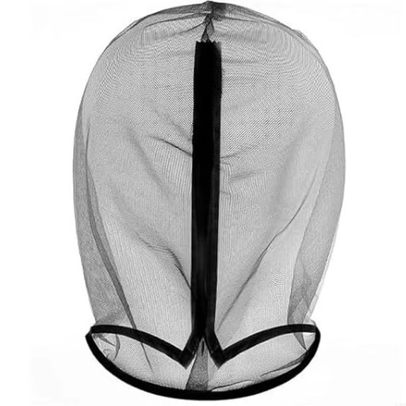 Byfri Black Full Face Mesh Veil Bandana Mask, See-Through Head Cover for Women Wedding Masquerade Ball