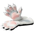 thumbnail image 1 of Byfri Black and White Plush Cat Claw Gloves, Cartoon Kitten Paw Full Finger Mittens for Themed Events, Black White One Size 40x15cm, 1 of 7
