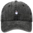 thumbnail image 1 of Byfri Coffee Embroidered Vintage Baseball Cap Washed Cotton Dad Hat for Outdoor Black 56-58cm, 1 of 7