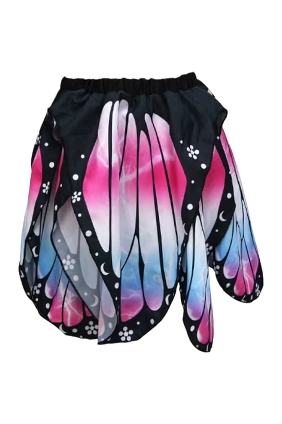 Colorful Gradient Butterfly Petal Skirt, Flower Shaped Dance Party Cover-Up, Blue+Pink 30x40cm