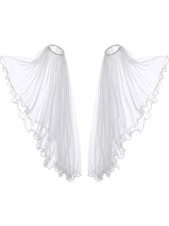 Detachable Bridal Tulle Sleeves Ivory 95cm Nylon Sheer Arm Gloves for Wedding Formal Events