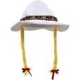 thumbnail image 1 of Byfri Floral Embroidered Oktoberfest Hat with Braids Bavarian Festival Headwear 60cm, 1 of 7