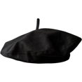 thumbnail image 1 of Byfri French Style Linen Beret Hat Lightweight Artist Cap for Daily Wear Black 54-58cm, 1 of 7
