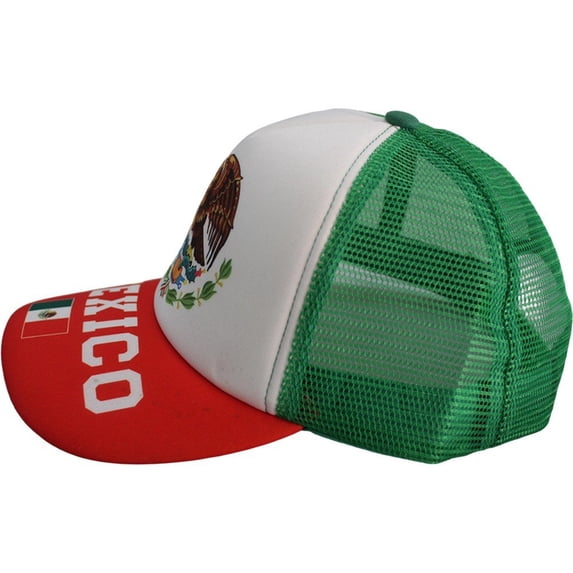 Byfri Mexico Flag Mesh Trucker Hat Breathable Outdoor Sun Baseball Cap 56-60cm