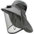 thumbnail image 1 of Byfri Mosquito Net Sun Hat with Solar Fan Wide Brim Fishing Hat for Outdoor Camping Dark Gray 58-60cm, 1 of 7