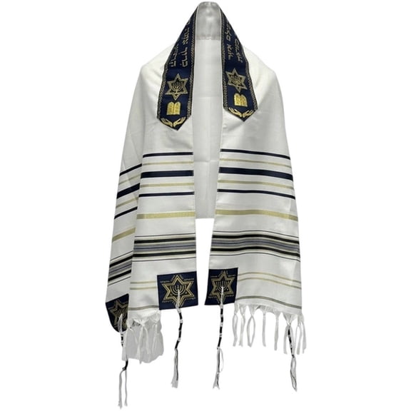 Byfri Navy Blue Israel Jewish Prayer Shawl Tallit Wrap
