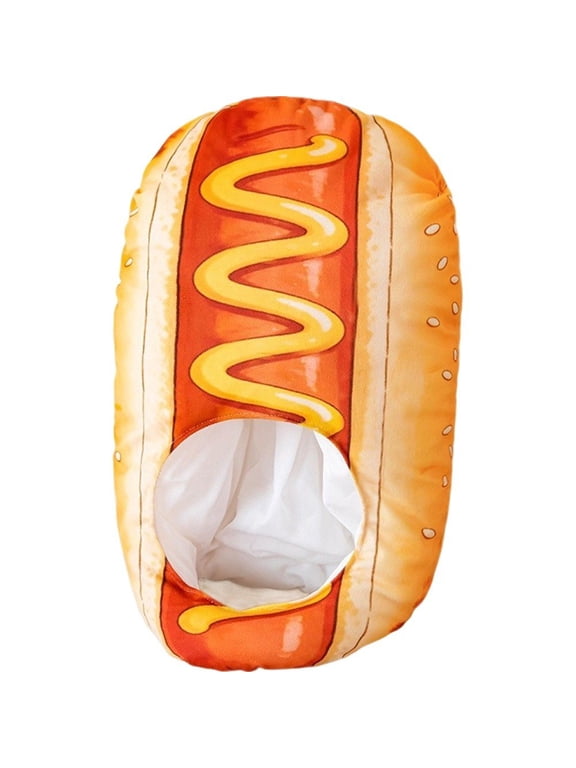 Novelty Hot Dog Shaped Plush Party Hat Fun Festive Headwear for Adults 40x35cm