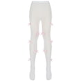 thumbnail image 1 of Byfri Polyester Bow Embroidered Sheer Tights Pink Kawaii High Waist One Size, 1 of 7
