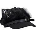 thumbnail image 1 of Byfri Puppy Ears Beret Hat Black Polyester 56-58cm Plush Bone Accent for Daily Winter Wear, 1 of 7