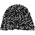 thumbnail image 1 of Byfri Sequin Crochet Skull Cap Hollow Out Summer Beanie Hat for Beach Parties Black 54-58cm, 1 of 7