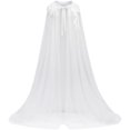 thumbnail image 1 of Byfri Sheer Chiffon Long Flowing Hoodless Outerwear for Weddings & Themed Events 150cm White, 1 of 7